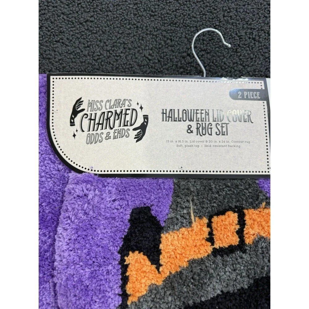 Halloween Bathroom Toilet Rug Set 2 Piece Toilet Mat and 20